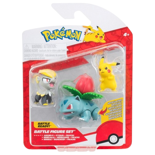 Pokemon - Jangmo-o, Ivysaur & Pikachu Battle Figure Set