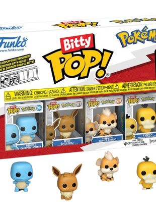 Pokemon - Squirtle, Eevee, Growlithe & Psyduck Funko Bitty Pop!