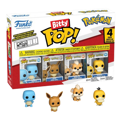 Pokemon - Squirtle, Eevee, Growlithe & Psyduck Funko Bitty Pop!