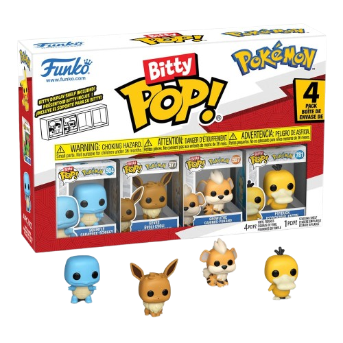 Pokemon - Squirtle, Eevee, Growlithe & Psyduck Funko Bitty Pop!