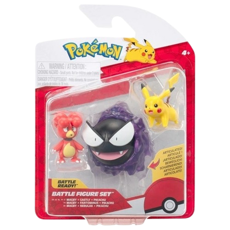 Pokemon - Magby, Gastly & Pikachu Battle Figure Set