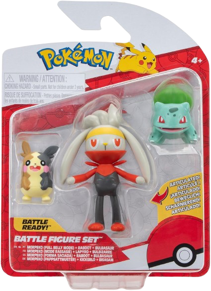 Pokemon Caterpie Electabuzz Rockruff Battle Figure Set