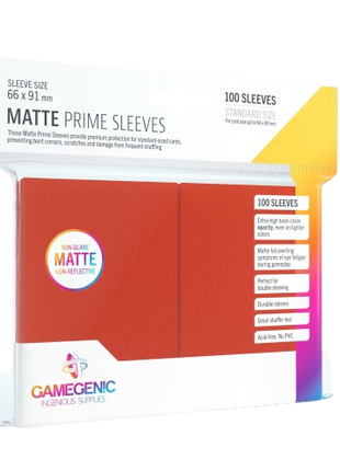 Gamegenic -  Red Matte Prime Standard Sleeves (100)