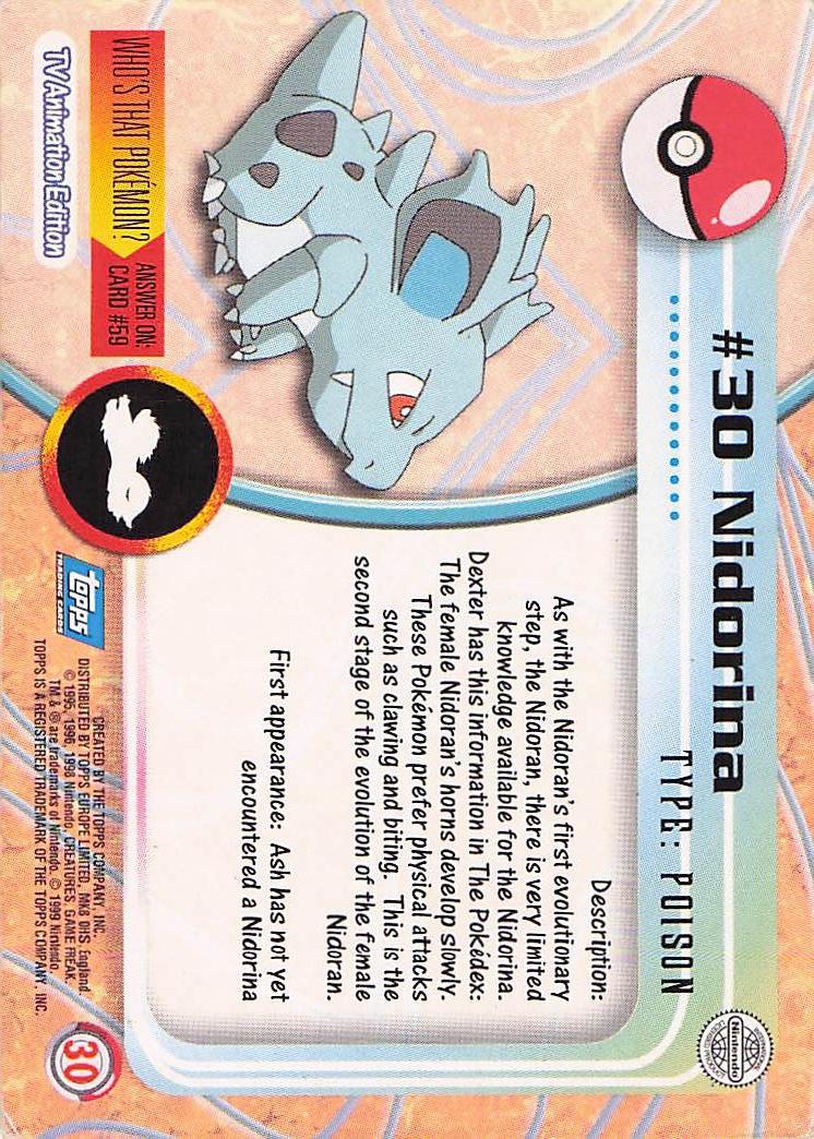 Nidorina #30 - Topps