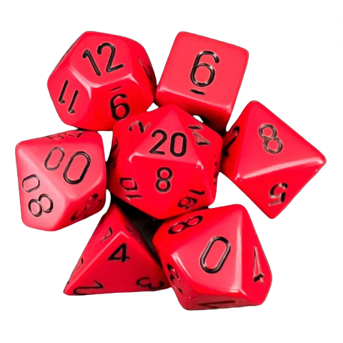 Chessex - Red/Black Opaque Poly 7 Dice Set