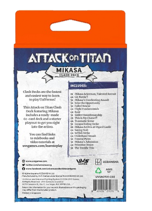 Universus - Attack On Titan: Mikasa Clash Deck