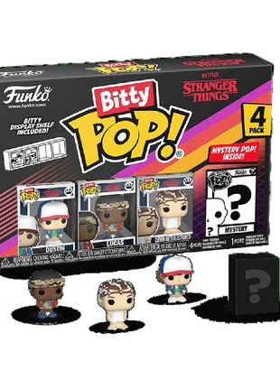 Stranger Things - Dustin, Lucas, Eleven (With Electrodes) & Mystery Funko Bitty Pop!