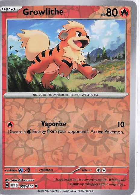 Growlithe 058/165 (RH)