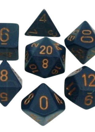 Chessex - Dusty Blue/Copper Opaque Poly 7 Dice Set