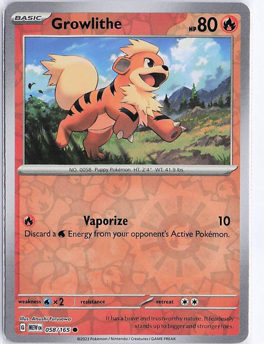 Growlithe 058/165 (RH)
