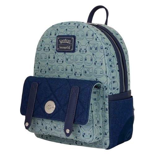 Loungefly - Pokemon Faux Denim All Over Print Mini Backpack