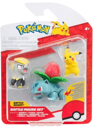 Pokemon - Jangmo-o, Ivysaur & Pikachu Battle Figure Set