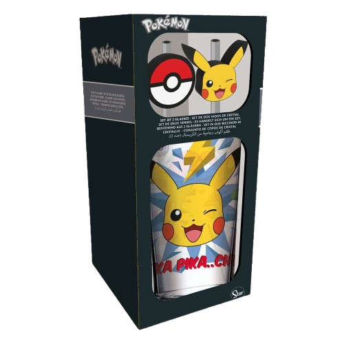 Pokemon - Pikachu Glass Tumbler with Straws