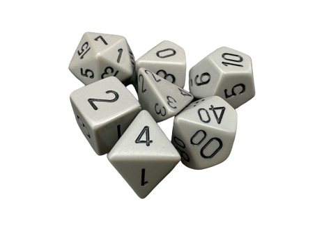 Chessex - Grey/Black Opaque Poly 7 Dice Set
