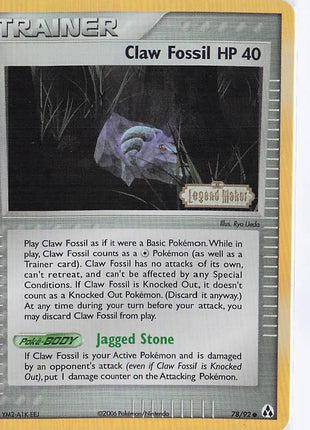 Claw Fossil HP 40 78/92 (H)(S)