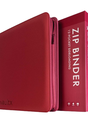 Vault X - Metallic Red 12 Pocket Zip Binder