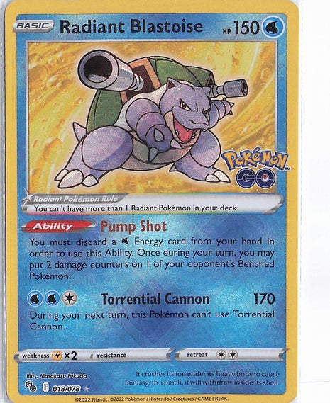 Radiant Blastoise 018/078