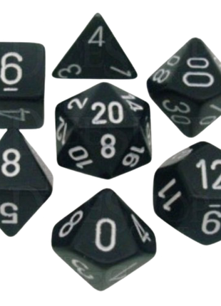 Chessex - Black/White Opaque Poly 7 Dice Set