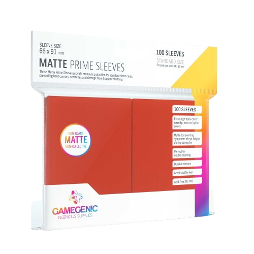 Gamegenic -  Red Matte Prime Standard Sleeves (100)
