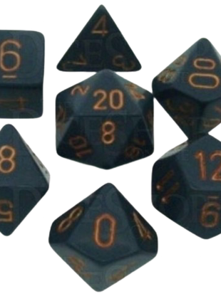 Chessex - Dark Grey/Copper Opaque Poly 7 Dice Set