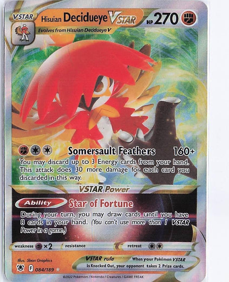 Hisuian Decidueye VSTAR 084/189