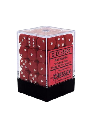 Chessex - Opaque 16mm D6 Dice Block - Red/White