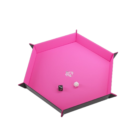 Gamegenic - Black/Pink Hexagonal Magnetic Dice Tray