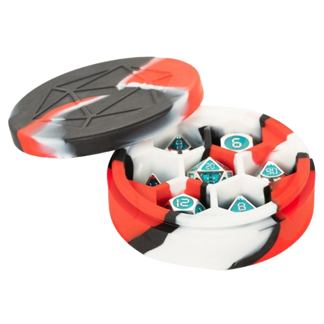 Sillicone Round Dice Case (Red/Black/White)