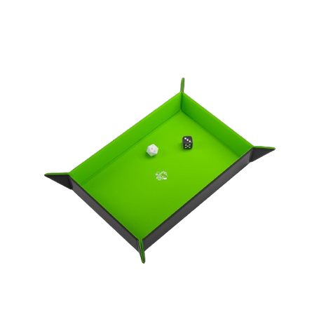 Gamegenic - Black/Green Rectangle Magnetic Dice Tray