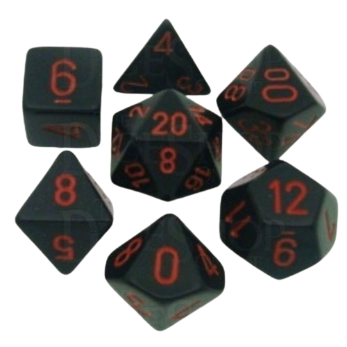 Chessex - Black/Red Opaque Poly 7 Dice Set