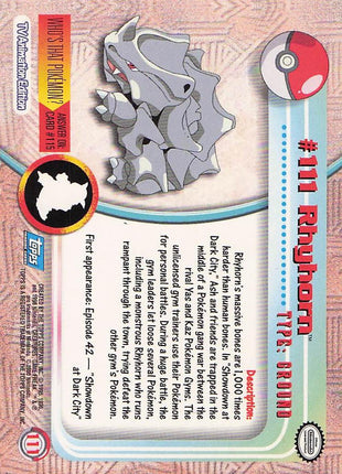 Rhyhorn #111 - Topps