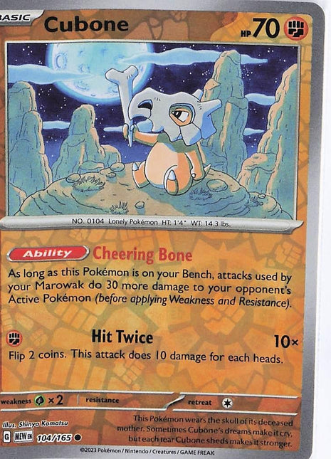 Cubone 104/165 (RH)