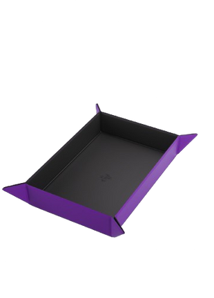 Gamegenic - Black/Purple Rectangle Magnetic Dice Tray