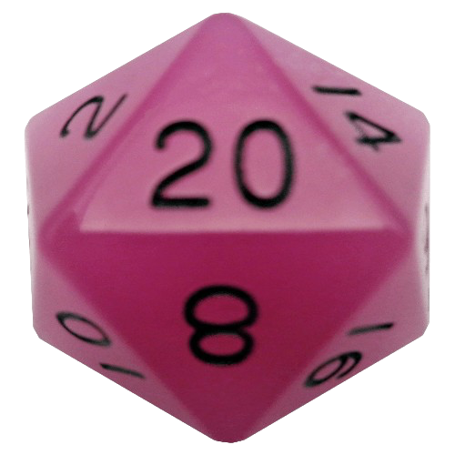 FanRoll - 35mm Mega Acrylic D20: Glow Purple