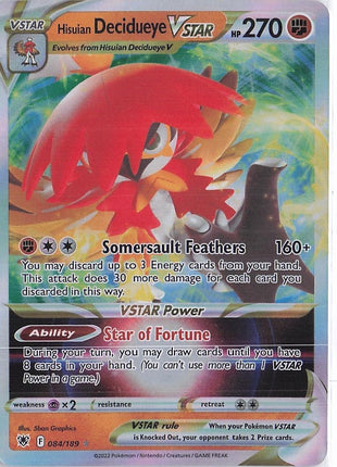 Hisuian Decidueye VSTAR 084/189