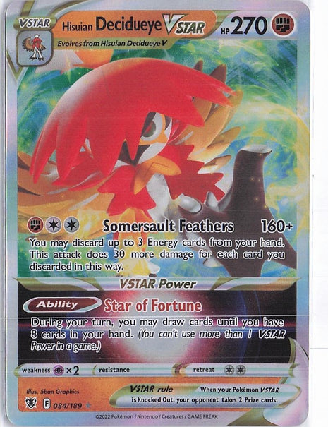 Hisuian Decidueye VSTAR 084/189