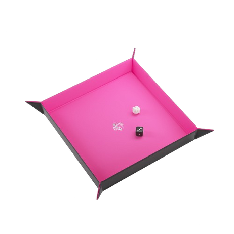 Gamegenic - Black/Pink Square Magnetic Dice Tray