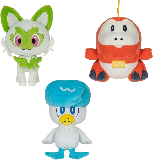 Pokemon - Paldea First Partner Plush (Fuecoco, Quaxly or Sprigatito)