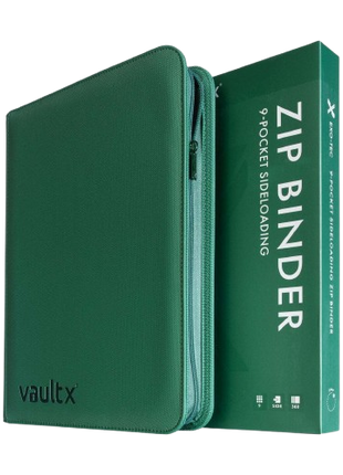 Vault X - Metallic Green 9 Pocket Zip Binder