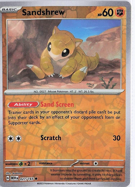 Sandshrew 027/165 (RH)