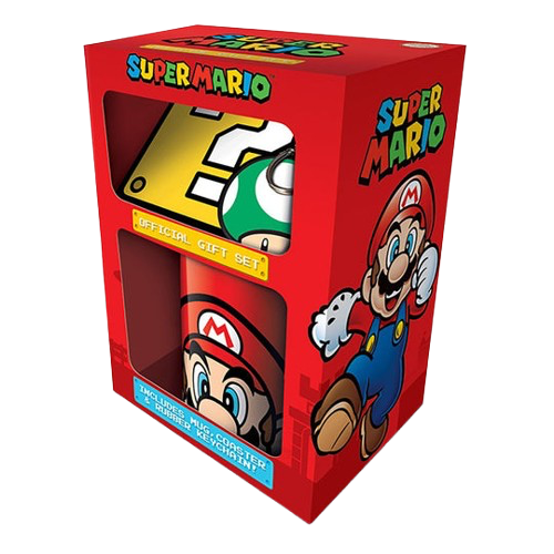 Super Mario - Mario Mug Coaster & Keychain Gift Set