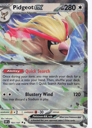 Pidgeot ex 164/197