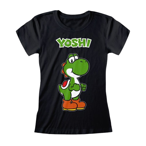 Super Mario - Yoshi Name Tag Fitted T-Shirt