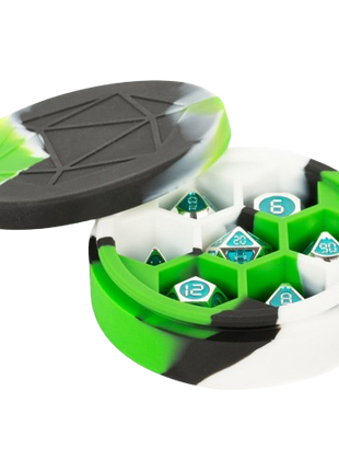 Sillicone Round Dice Case (Green/Black/White)