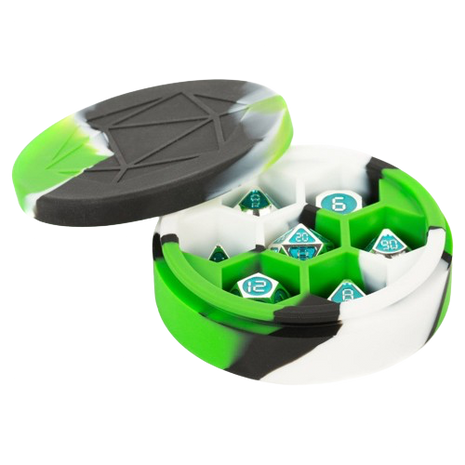 Sillicone Round Dice Case (Green/Black/White)
