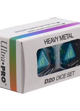 Ultra Pro - Vivid D20 Heavy Metal Teal Dice Set