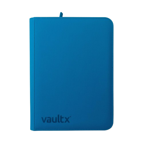 Vault X - Neon Blue 9 Pocket Zip Binder
