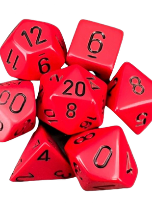 Chessex - Red/Black Opaque Poly 7 Dice Set
