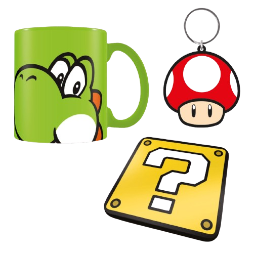 Super Mario - Yoshi Mug Coaster & Keychain Gift Set