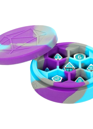Sillicone Round Dice Case (Purple/Gray/Light Blue)
